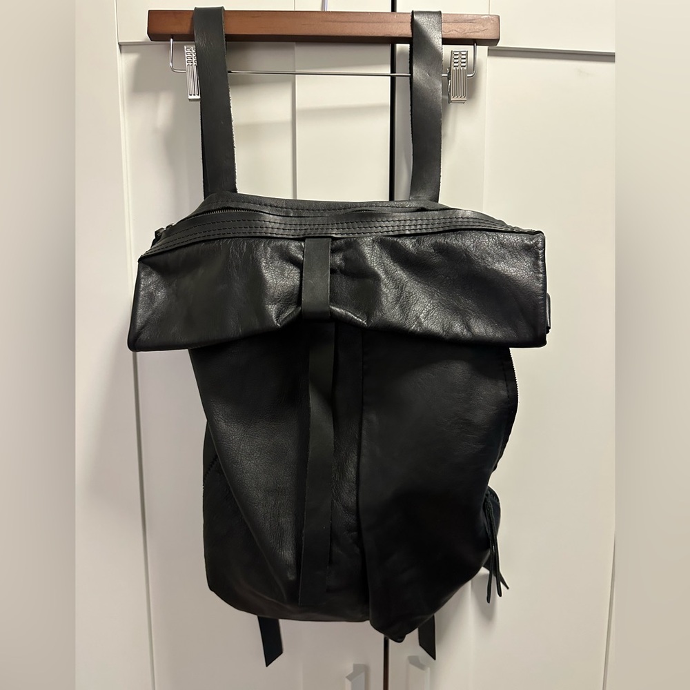 Pal Offner Black Leather Backpack